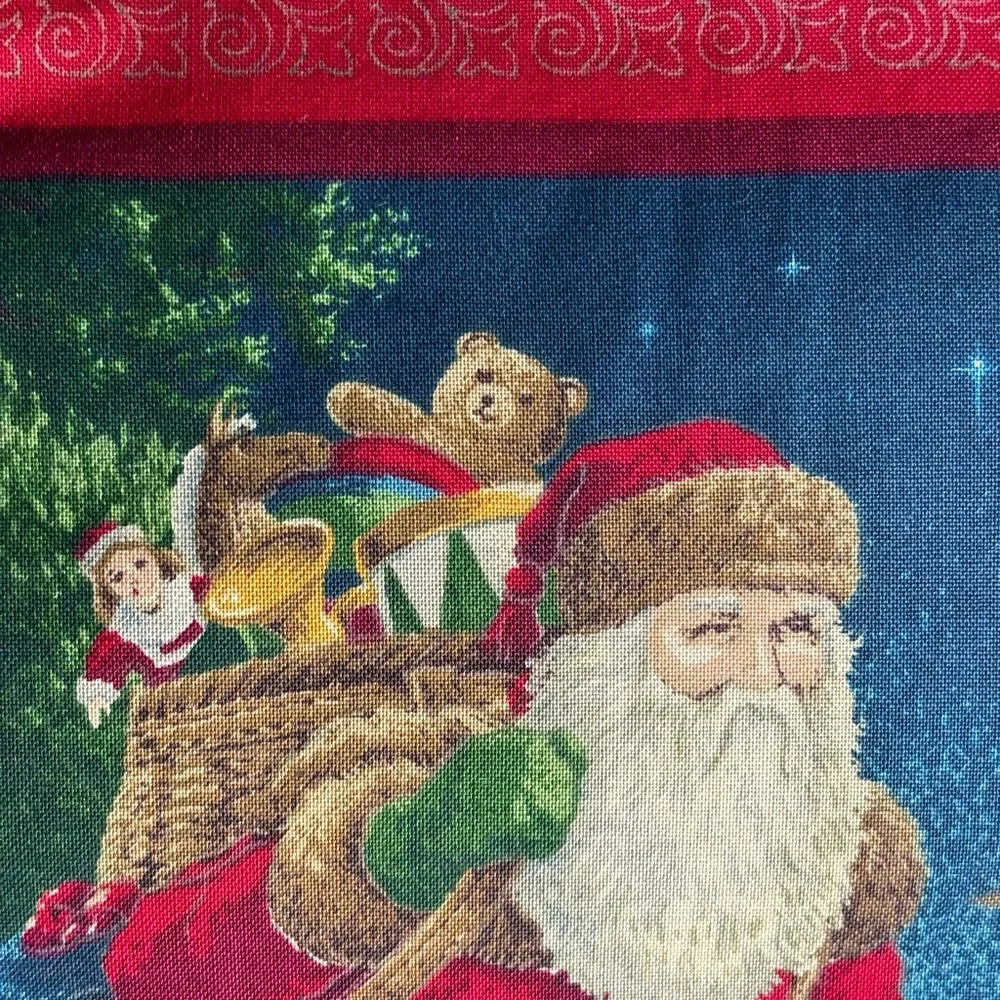 Old World Santa Claus Throw Pillow Christmas Reindeer Gifts Winter 15” x 15”